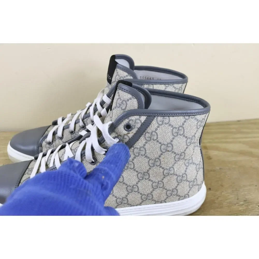 Gucci Sneakers 10 G 10.5 California GG Supreme Gray Leather Canvas